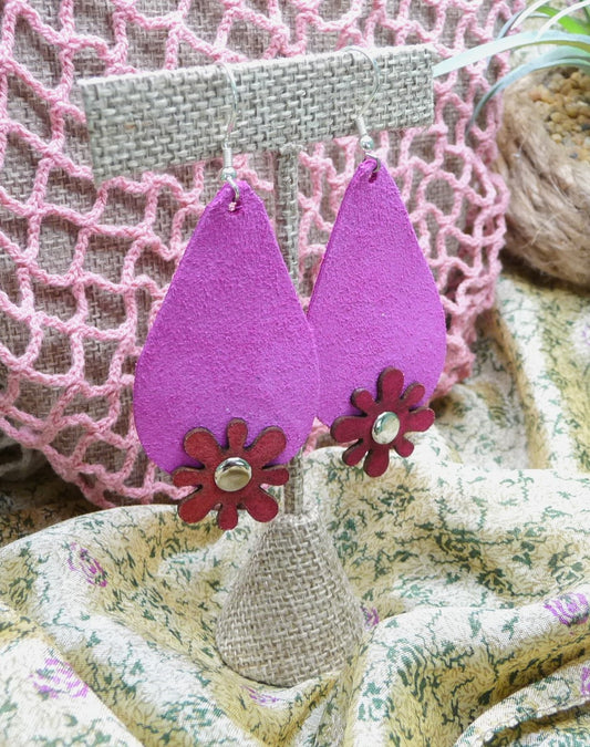 Pink Suede Earrings