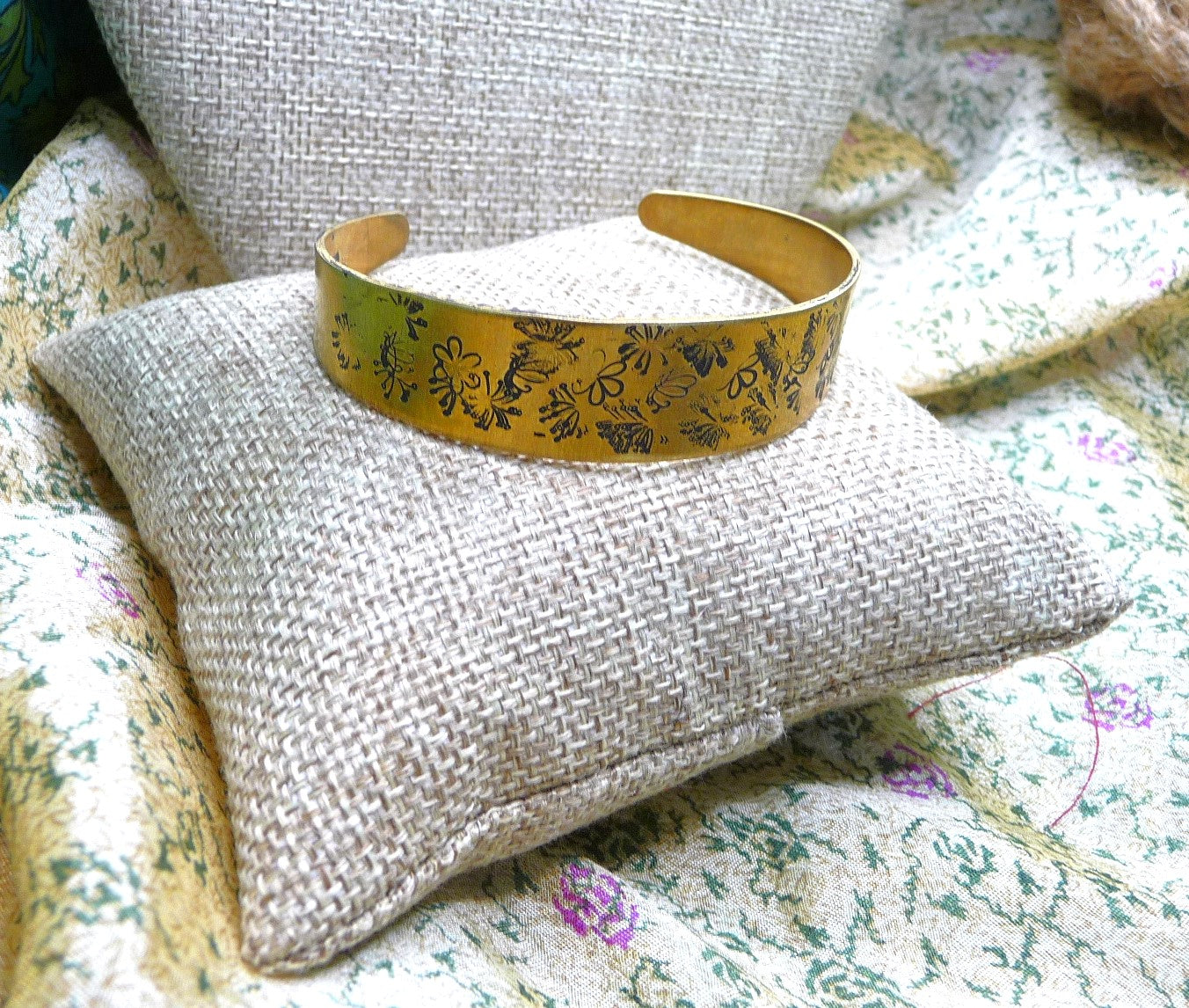 Brass Stamped Cuff Bracelet