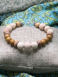 Multi Toned Wooden Bead Bracelet